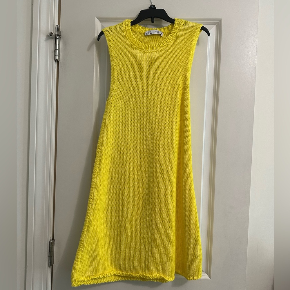 Zara Sunny Yellow Knit Mini Dress